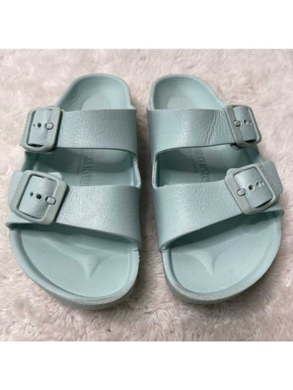 Birkenstock Arizona EVA Sandals Kids Size 33 US 2-2.5 Surf Green Slip On Shoes